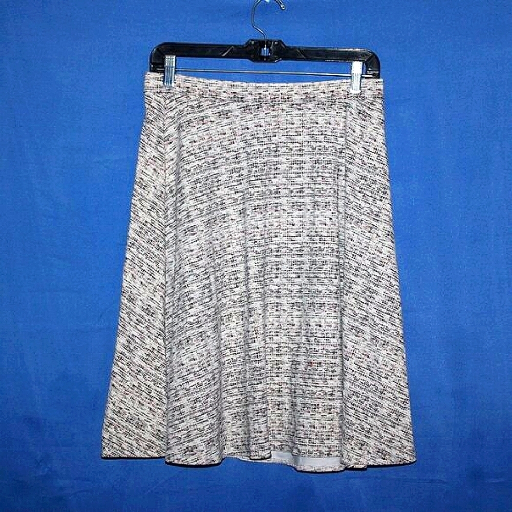 Cynthia Rowley Textured Midi Skirt - Women's Size M - Gray & Pink Speckle - Pock
